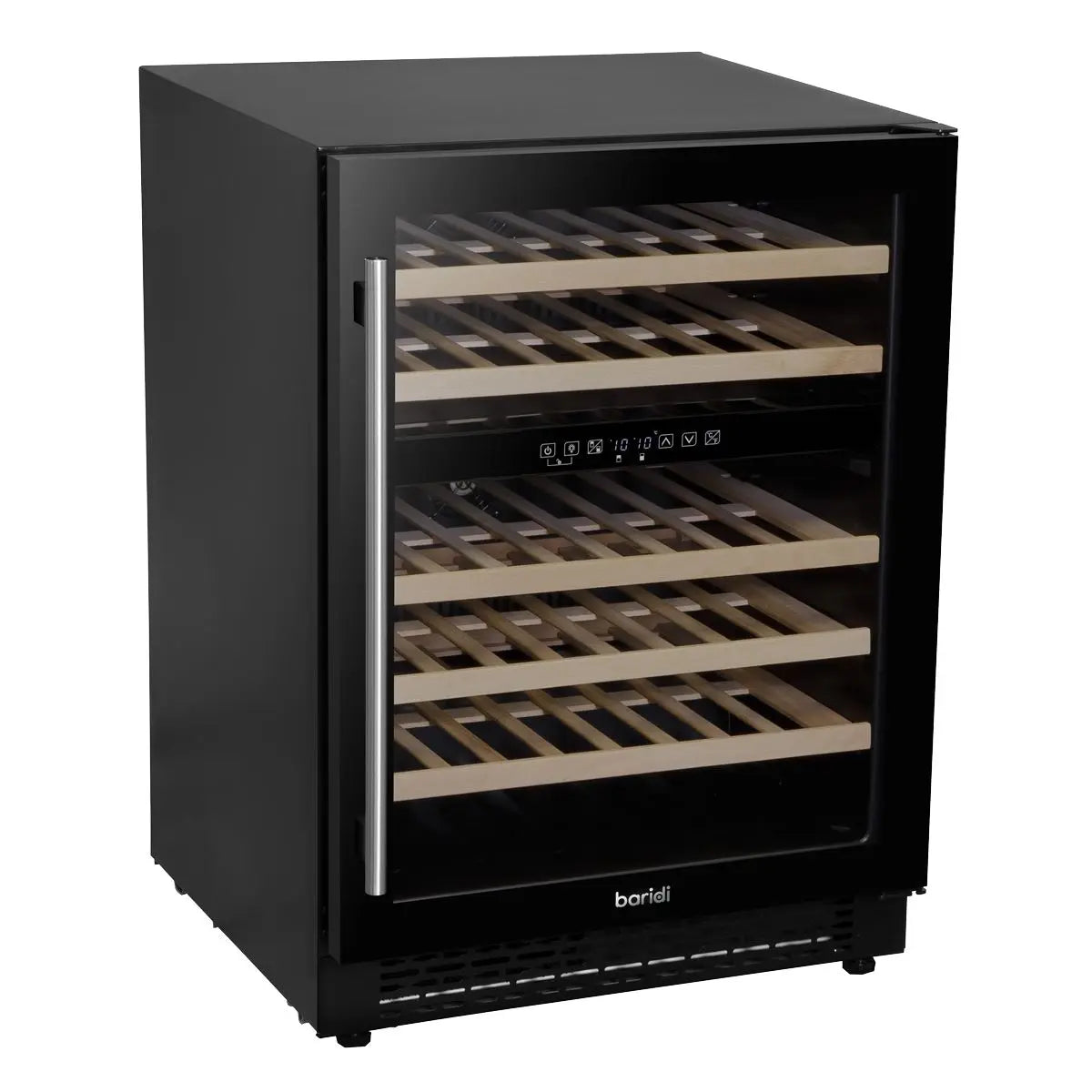 Baridi 46 Bottle Wine Cellar Fridge with Digital Touch Screen Controls, Black White Rose Tools