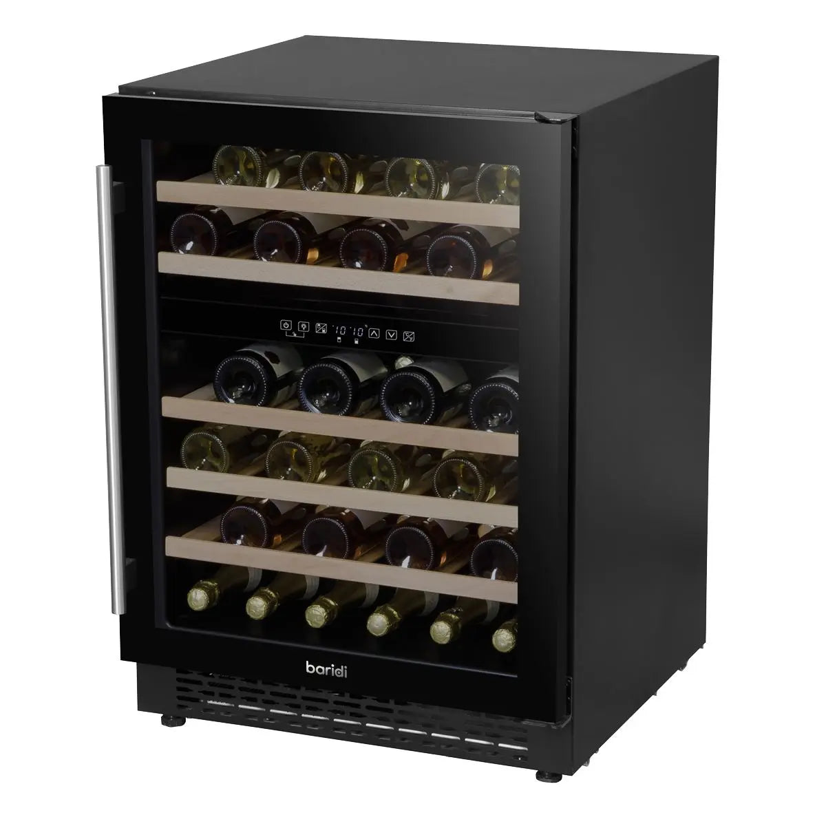 Baridi 46 Bottle Wine Cellar Fridge with Digital Touch Screen Controls, Black White Rose Tools