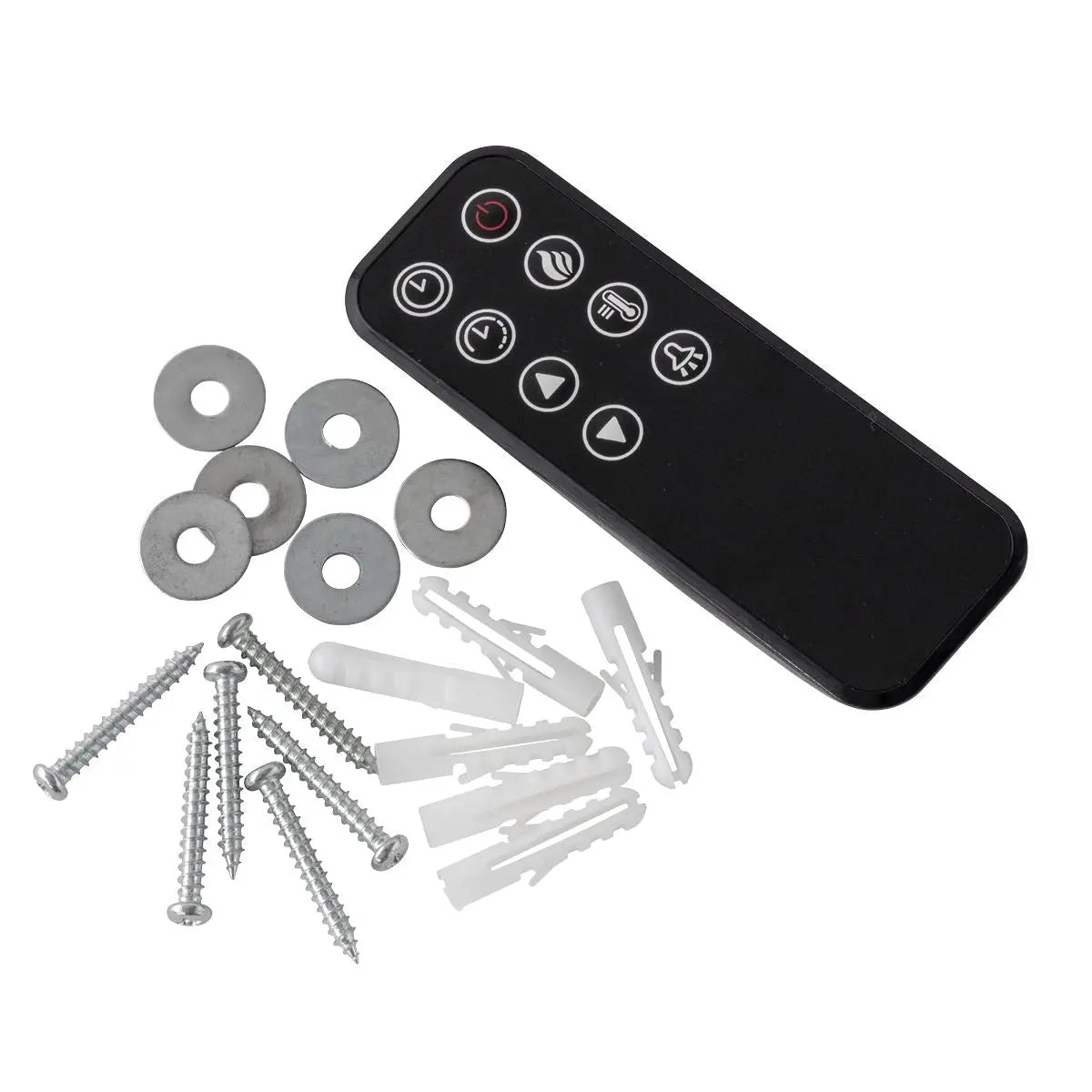 Baridi 46” Wall Mounting 1000W/2000W Electric Fireplace with LED Flame Effects, Side Glass Decoration and Pebble Accessories, White  White Rose Tools