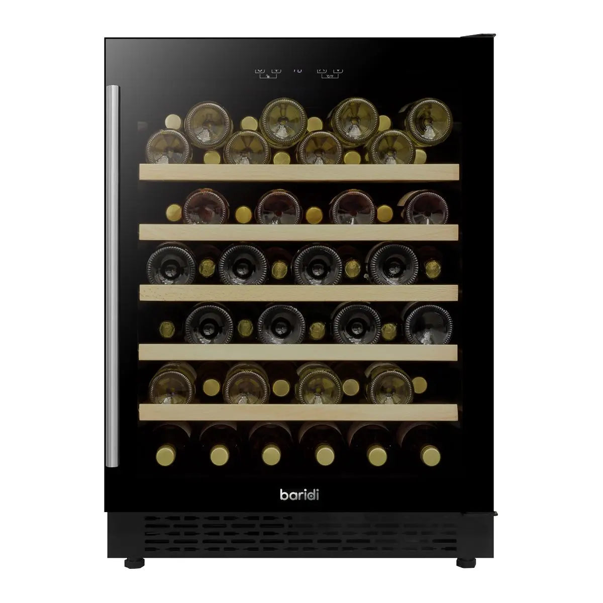Baridi 54 Bottle Wine Cellar Fridge with Digital Touch Screen Controls, Black White Rose Tools