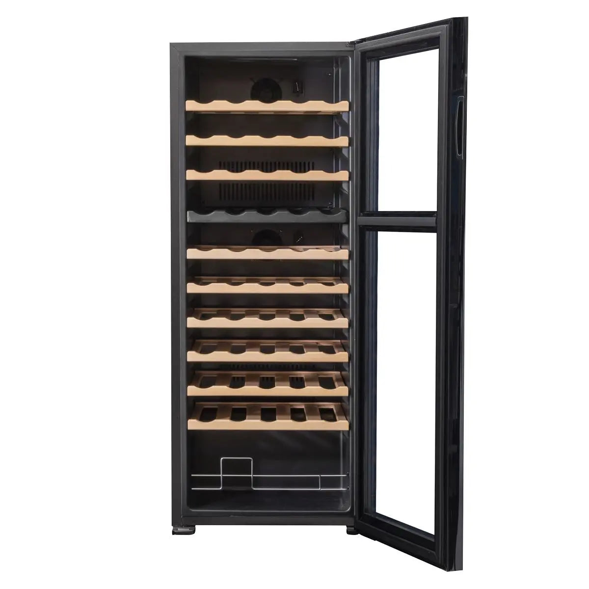 Baridi 55 Bottle Dual Zone Wine Cooler, Fridge with Digital Touchscreen Controls, Wooden Shelves & LED Light, Black White Rose Tools