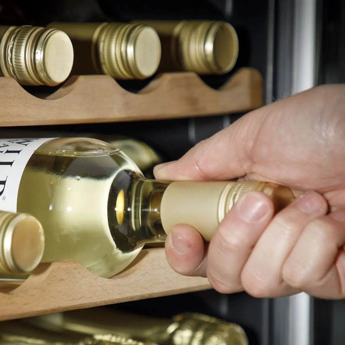 Baridi 55 Bottle Dual Zone Wine Cooler, Fridge with Digital Touchscreen Controls, Wooden Shelves & LED Light, Black White Rose Tools