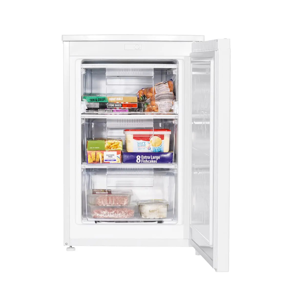 Baridi 55cm Undercounter Freezer with Adjustable Thermostat 85L - White  White Rose Tools