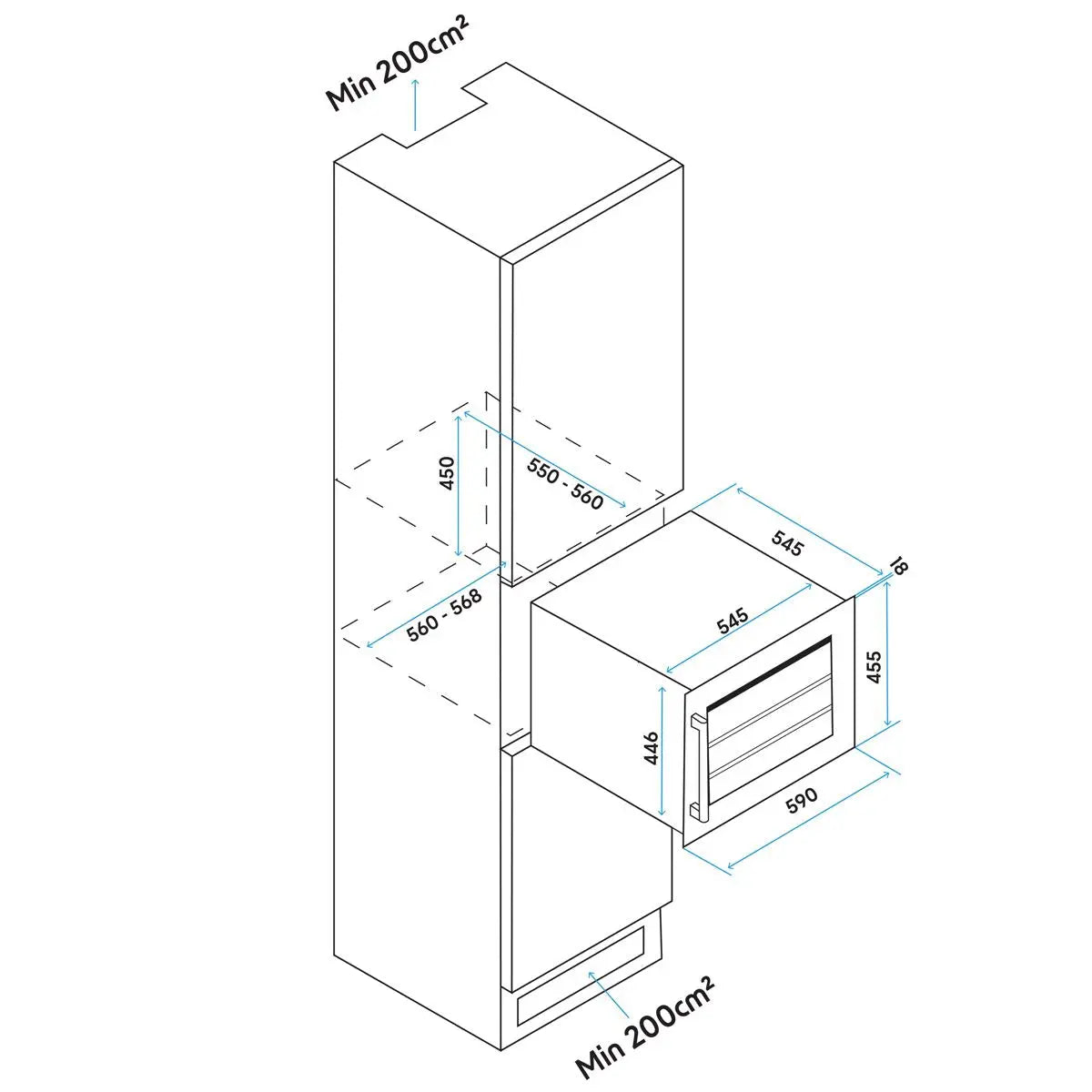 Baridi 60cm Built-In 28 Bottle Wine Cooler with Beech Wood Shelves and Internal LED Light, Black  White Rose Tools