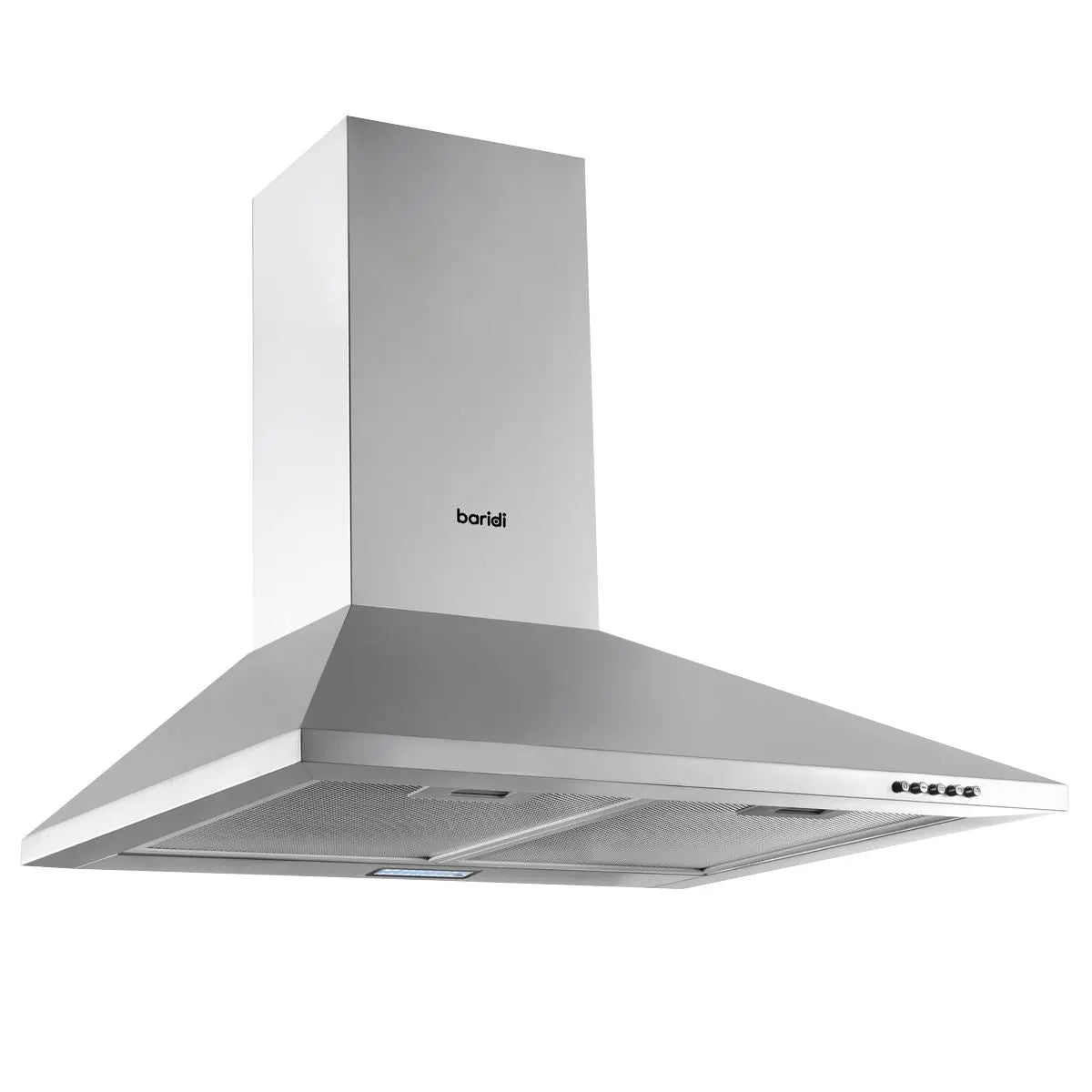 Baridi 60cm Chimney Style Cooker Hood with Carbon Filters, Stainless Steel White Rose Tools