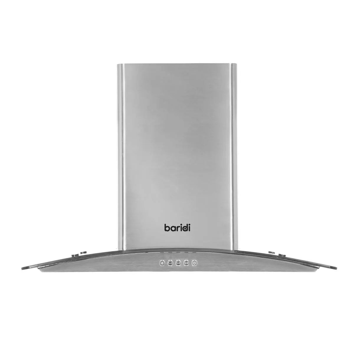 Baridi 60cm Curved Glass Cooker Hood with Carbon Filters, LED Lights, Stainless Steel  White Rose Tools