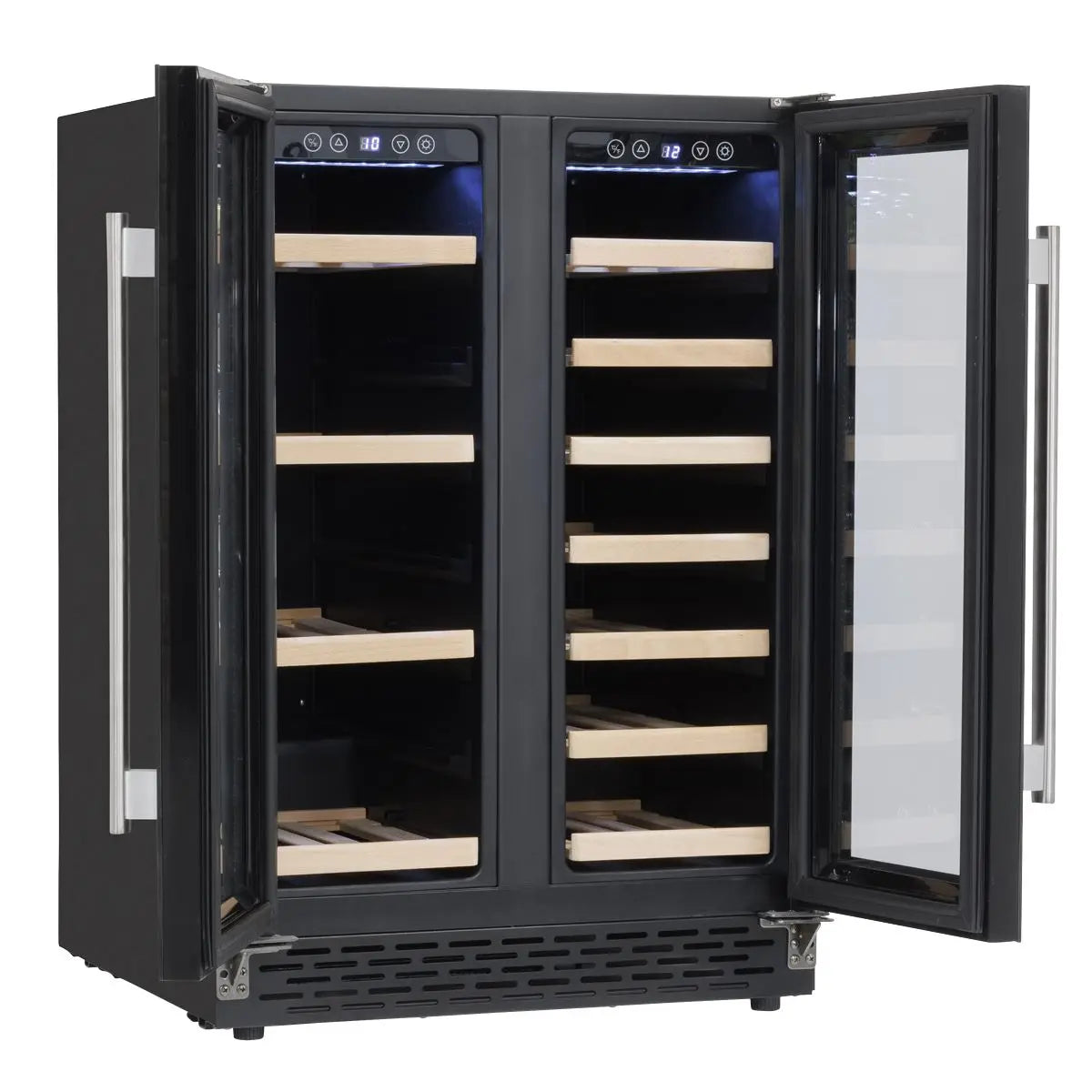 Baridi 60cm Dual Zone Wine Cooler and Drinks Fridge 40 Bottle/120 Can Built-In Under Counter/Freestanding Glass Fronted Bar Drinks Fridge Chiller  White Rose Tools