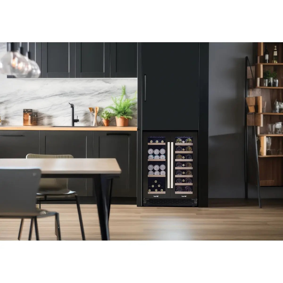 Baridi 60cm Dual Zone Wine Cooler and Drinks Fridge 40 Bottle/120 Can Built-In Under Counter/Freestanding Glass Fronted Bar Drinks Fridge Chiller  White Rose Tools