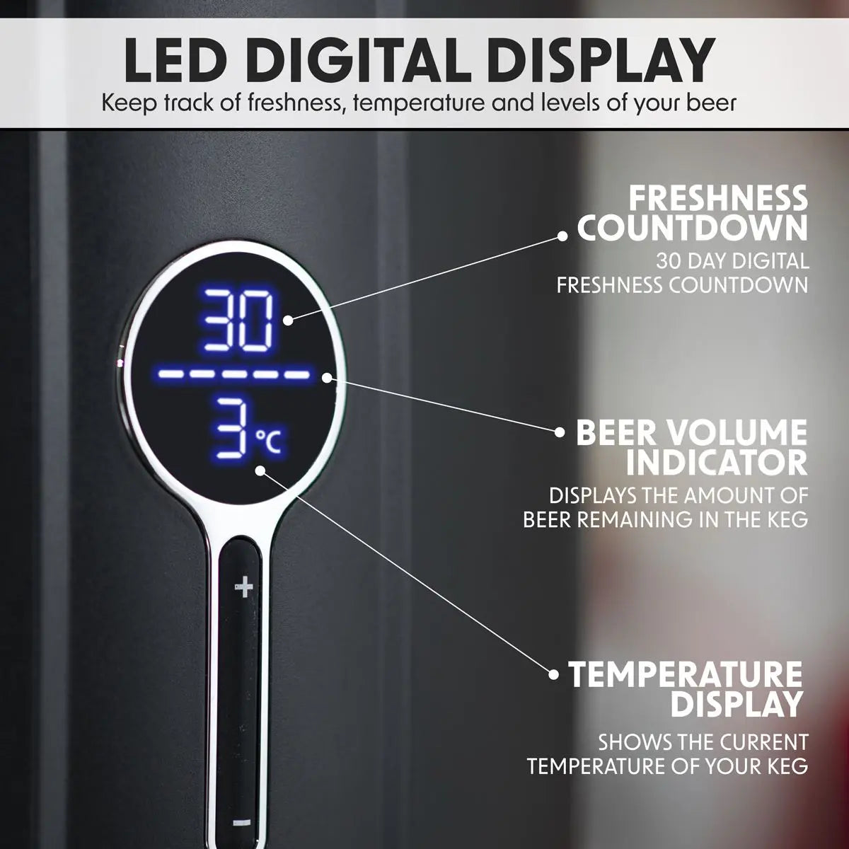 Baridi 6L Beer Keg Dispenser Tap with Electric Compressor and Integrated Cooling, No Gas Cartridges - DH115 White Rose Tools