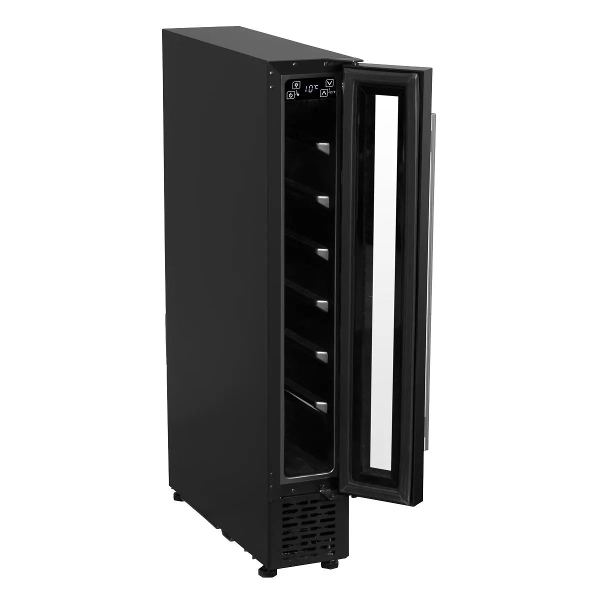 Baridi 7 Bottle 15cm Slim Wine Cooler with Digital Touchscreen Controls, Black White Rose Tools
