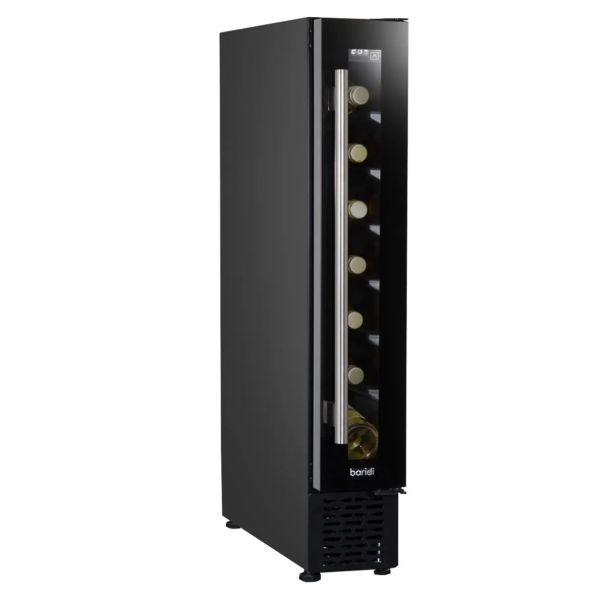 Baridi 7 Bottle 15cm Slim Wine Cooler with Digital Touchscreen Controls, Black White Rose Tools