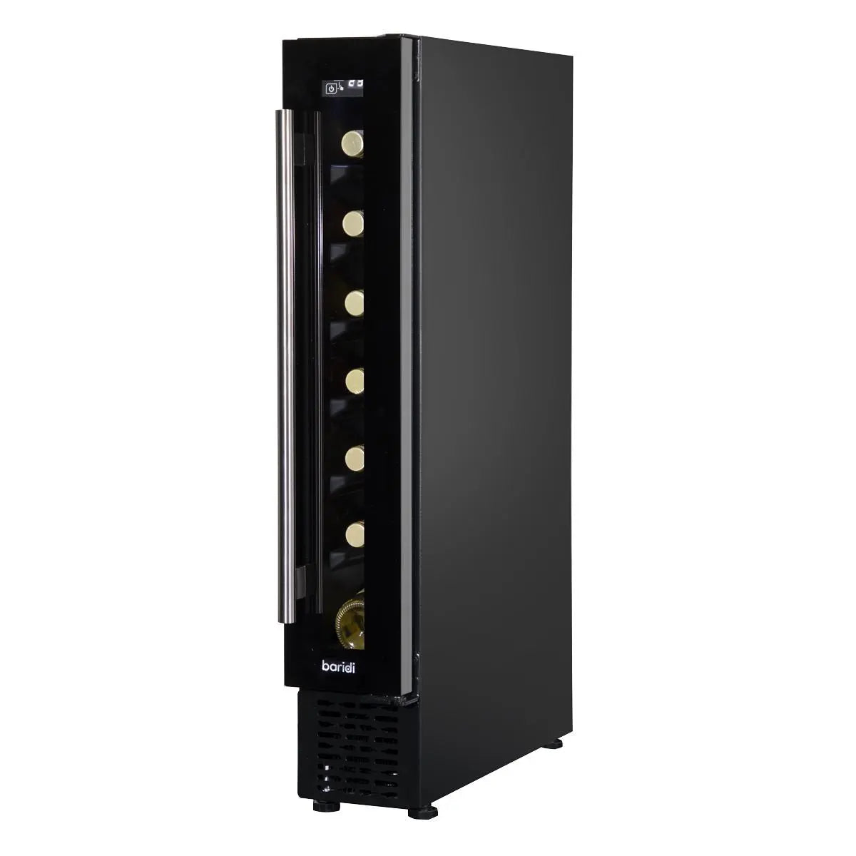Baridi 7 Bottle 15cm Slim Wine Cooler with Digital Touchscreen Controls, Black White Rose Tools