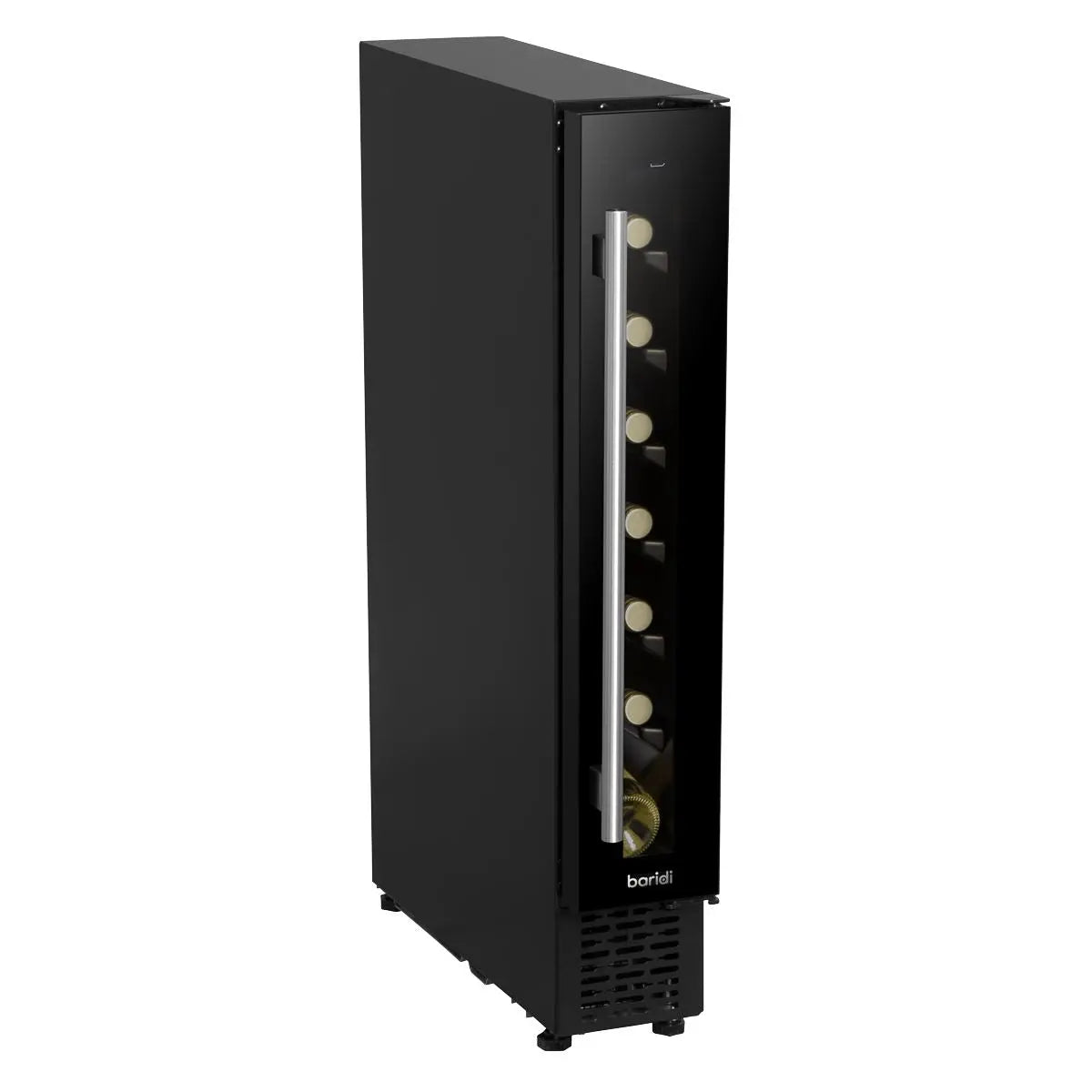 Baridi 7 Bottle 15cm Slim Wine Cooler with Digital Touchscreen Controls, Black White Rose Tools