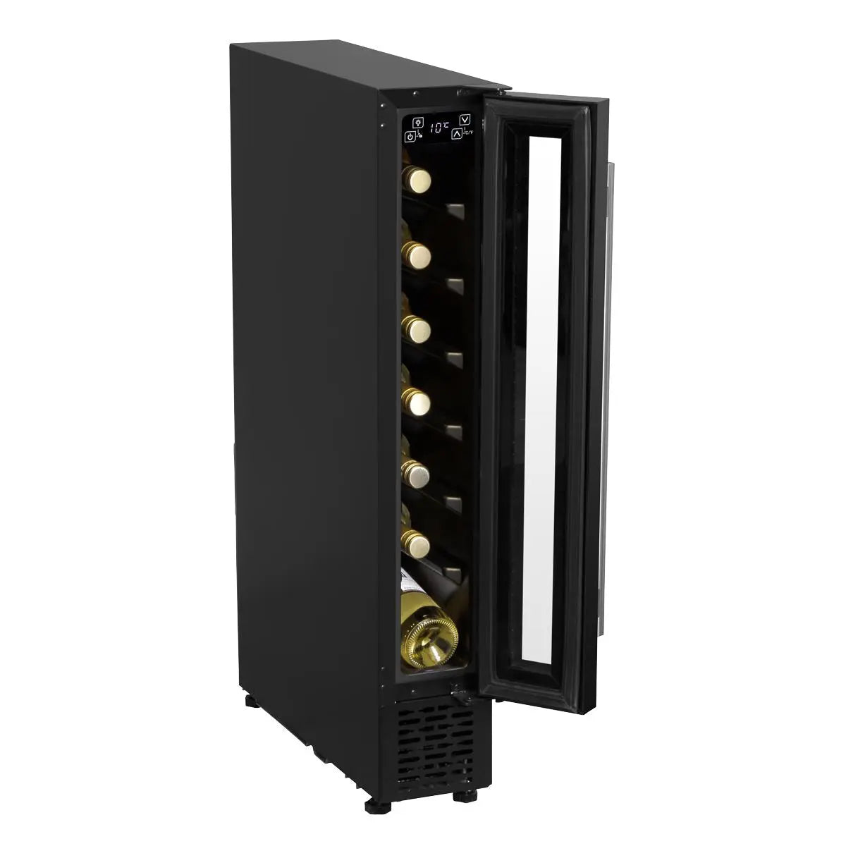Baridi 7 Bottle 15cm Slim Wine Cooler with Digital Touchscreen Controls, Black White Rose Tools