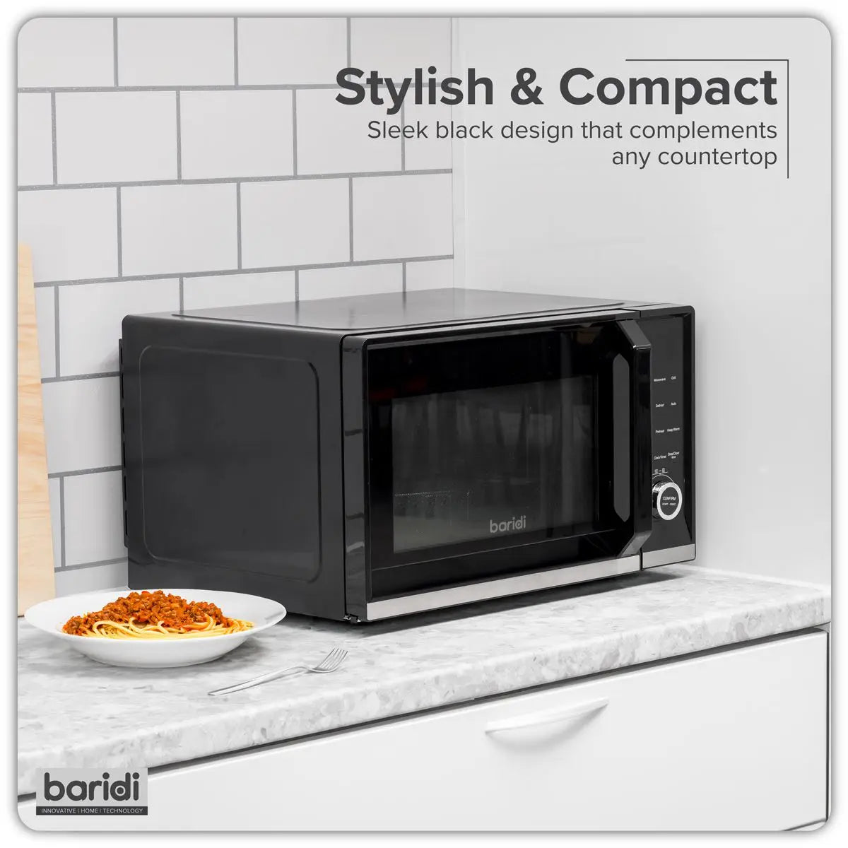 Baridi 7-in-1 Air Fryer Microwave & Grill, 28L Capacity - Black  White Rose Tools