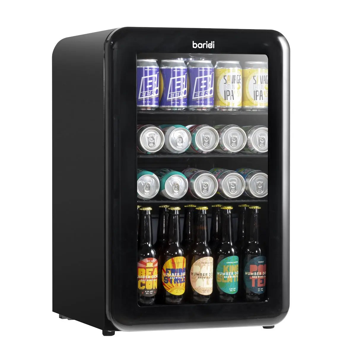 Baridi 70L Under Counter Drinks/Beer & Wine Cooler Fridge, Retro Style, Black White Rose Tools
