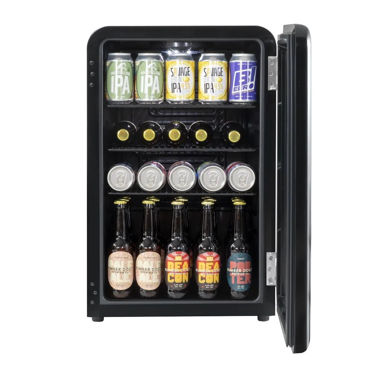 Baridi 70L Under Counter Drinks/Beer & Wine Cooler Fridge, Retro Style, Black  White Rose Tools