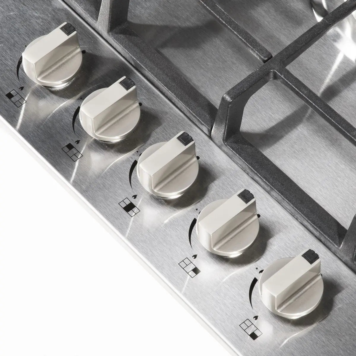 Baridi 70cm Gas Hob, 5 Burner and Cast Iron Pan Supports, Stainless Steel  White Rose Tools