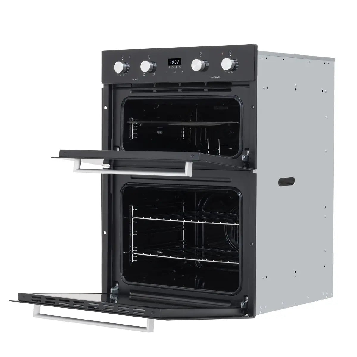 Baridi 72cm Built-Under Double Oven, 74L Capacity, Energy Rating A - Black White Rose Tools