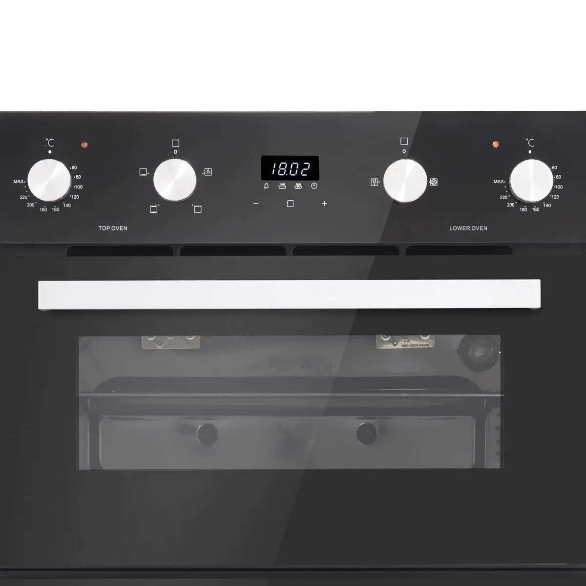 Baridi 72cm Built-Under Double Oven, 74L Capacity, Energy Rating A - Black White Rose Tools