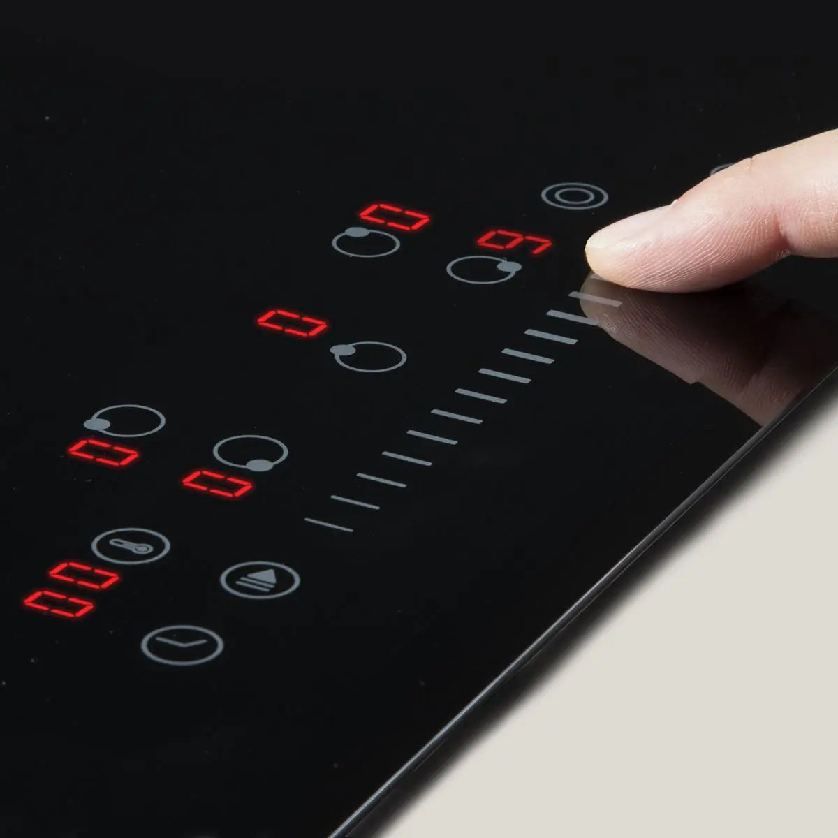 Baridi 77cm Built-In Ceramic Hob with 5 Cooking Zones, Black Glass, 8200W with Slider Touch Controls, Timer  White Rose Tools