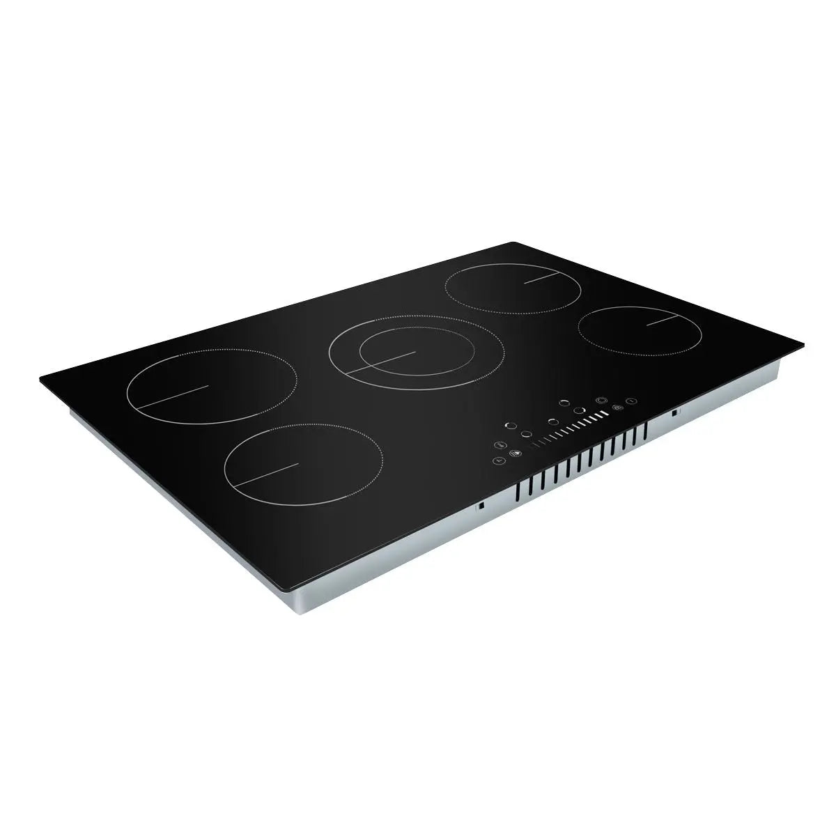 Baridi 77cm Built-In Ceramic Hob with 5 Cooking Zones, Black Glass, 8200W with Slider Touch Controls, Timer  White Rose Tools