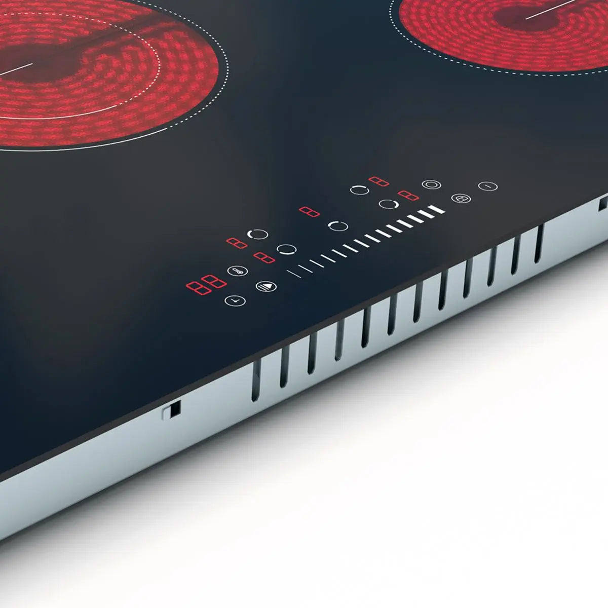 Baridi 77cm Built-In Ceramic Hob with 5 Cooking Zones, Black Glass, 8200W with Slider Touch Controls, Timer  White Rose Tools