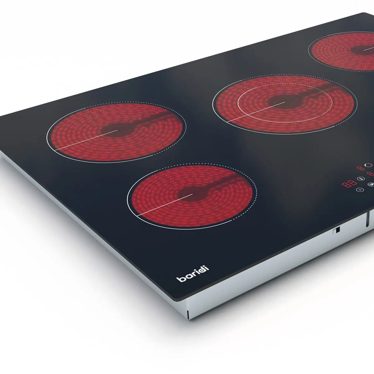 Baridi 77cm Built-In Ceramic Hob with 5 Cooking Zones, Black Glass, 8200W with Slider Touch Controls, Timer  White Rose Tools