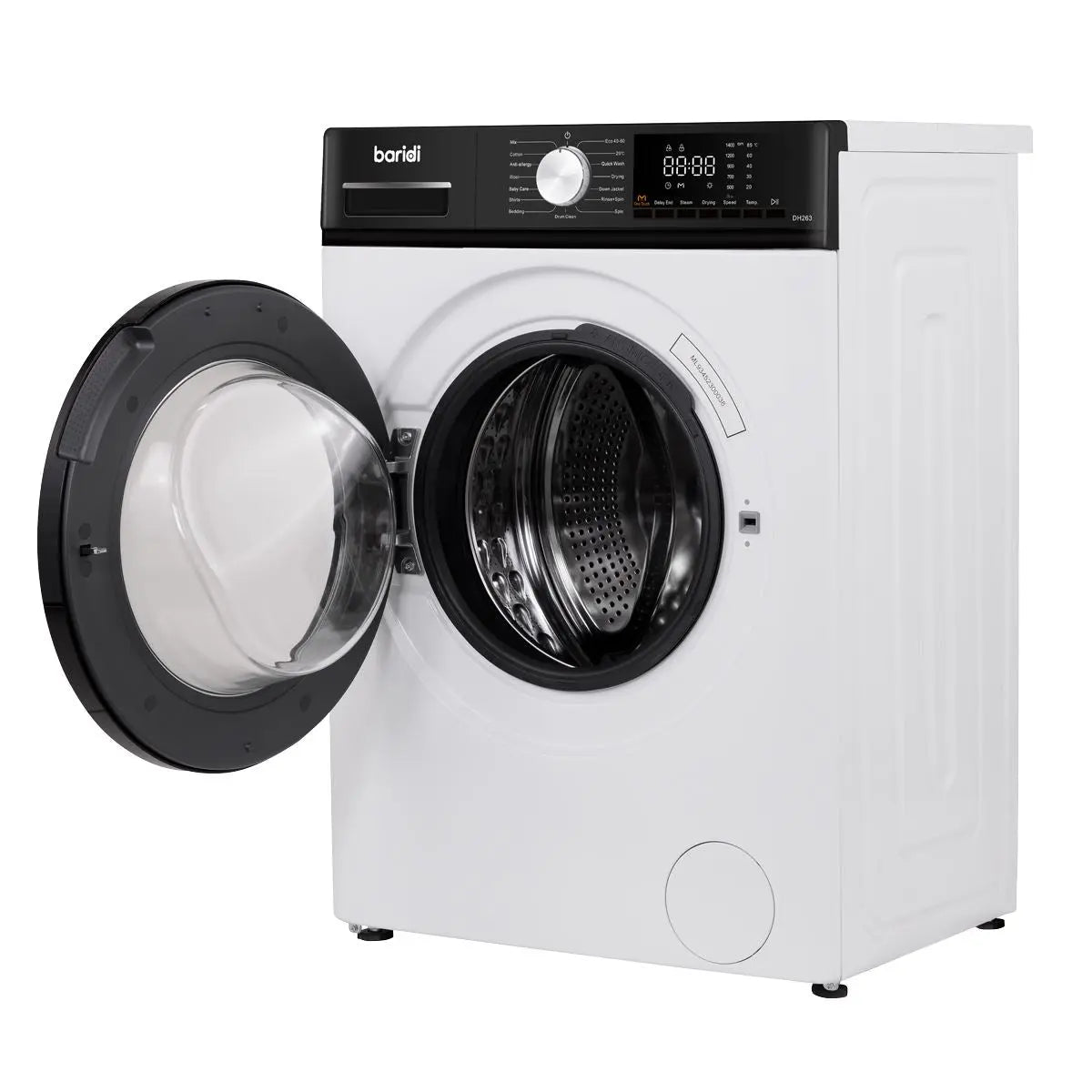 Baridi 8kg Washing Machine, Front Loading, 1400rpm Energy Rating A – White White Rose Tools