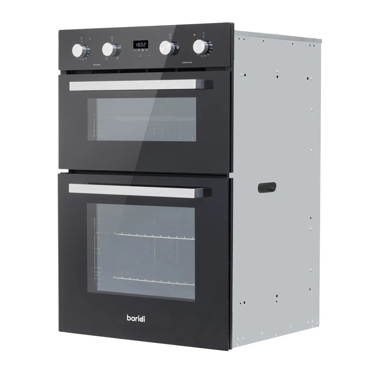 Baridi 90cm Built-In Double Oven, 88L Capacity, Energy Rating A - Black White Rose Tools