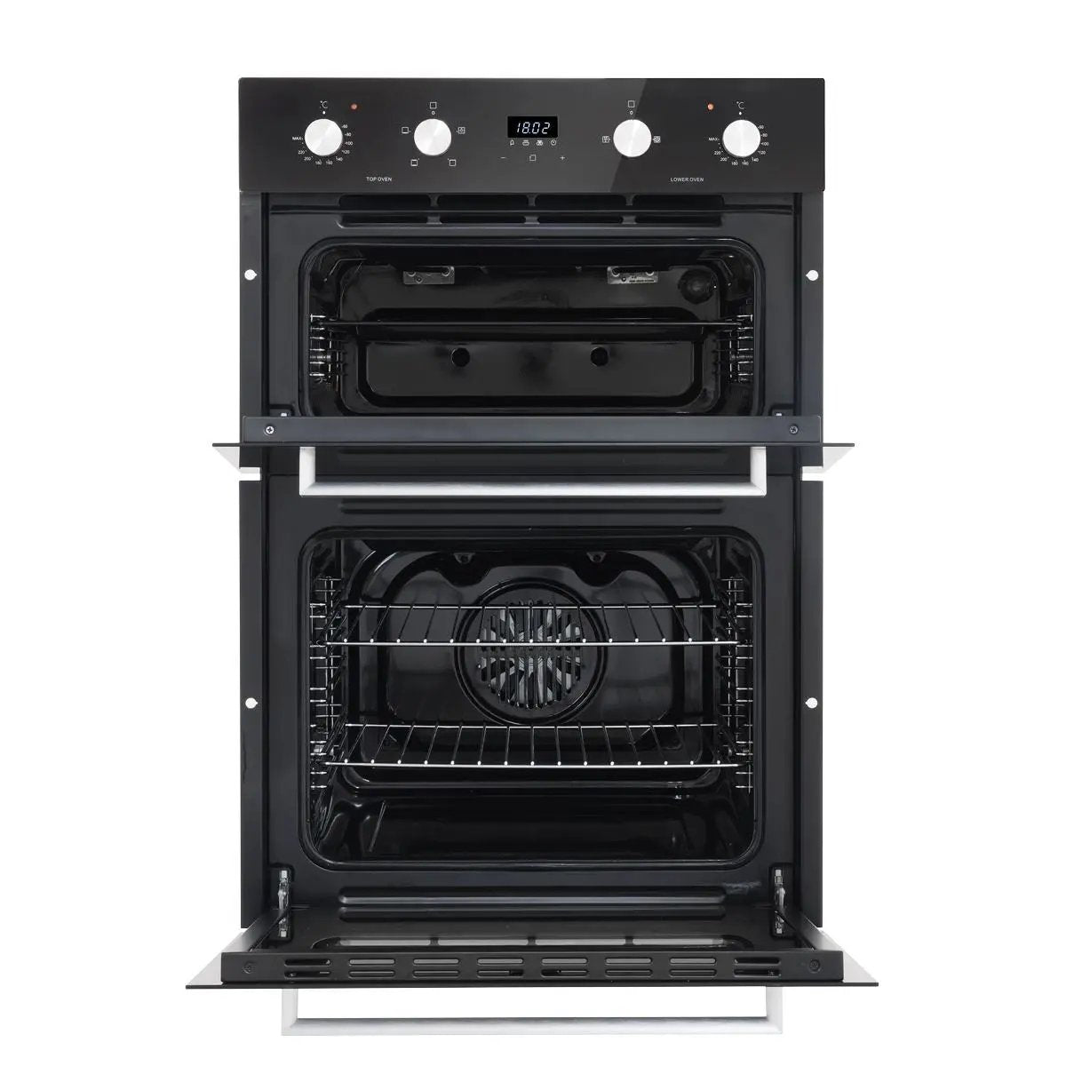 Baridi 90cm Built-In Double Oven, 88L Capacity, Energy Rating A - Black White Rose Tools