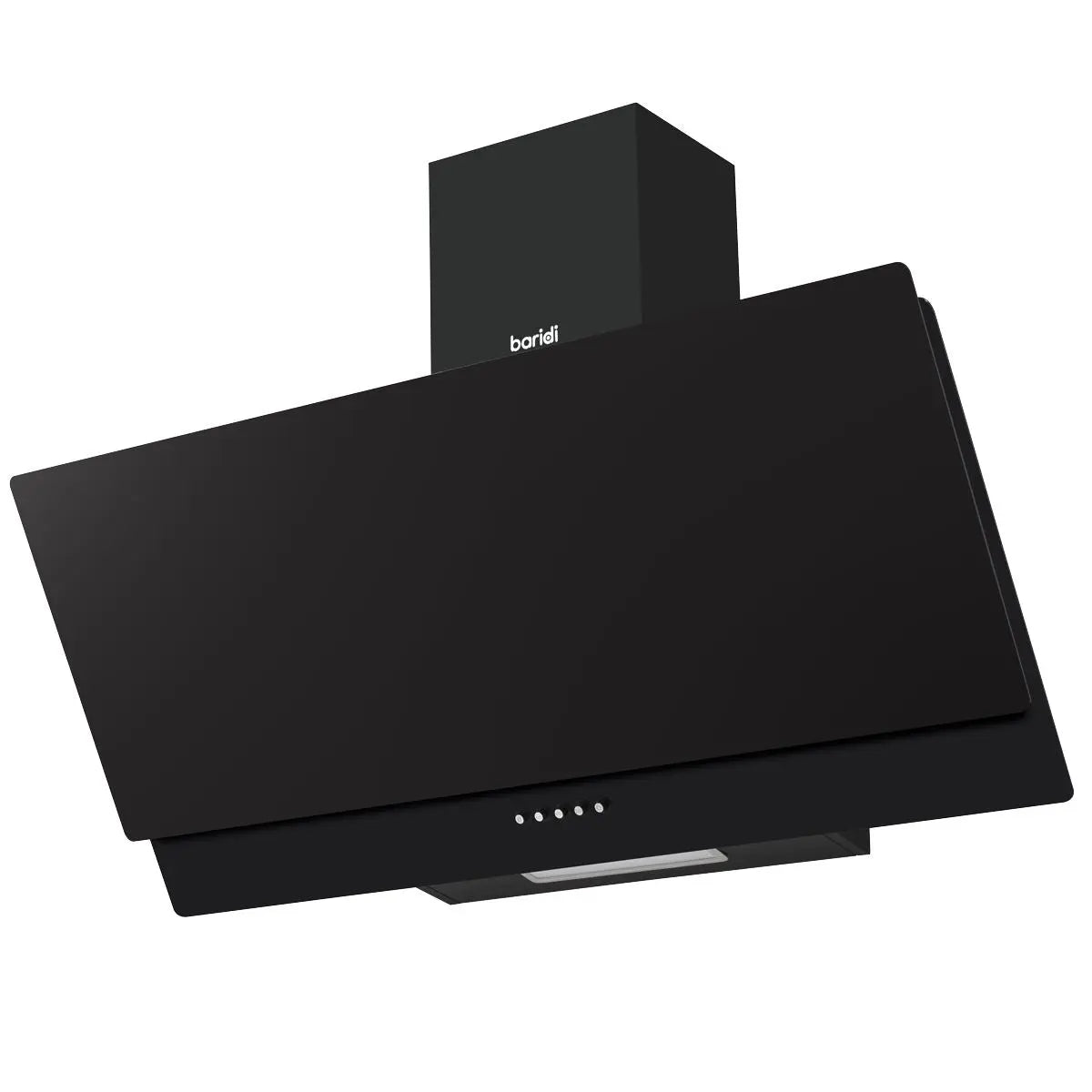 Baridi Angled Chimney Cooker Hood with Carbon Filters & LED Lamp 90cm, Energy Class A - Black Glass  White Rose Tools