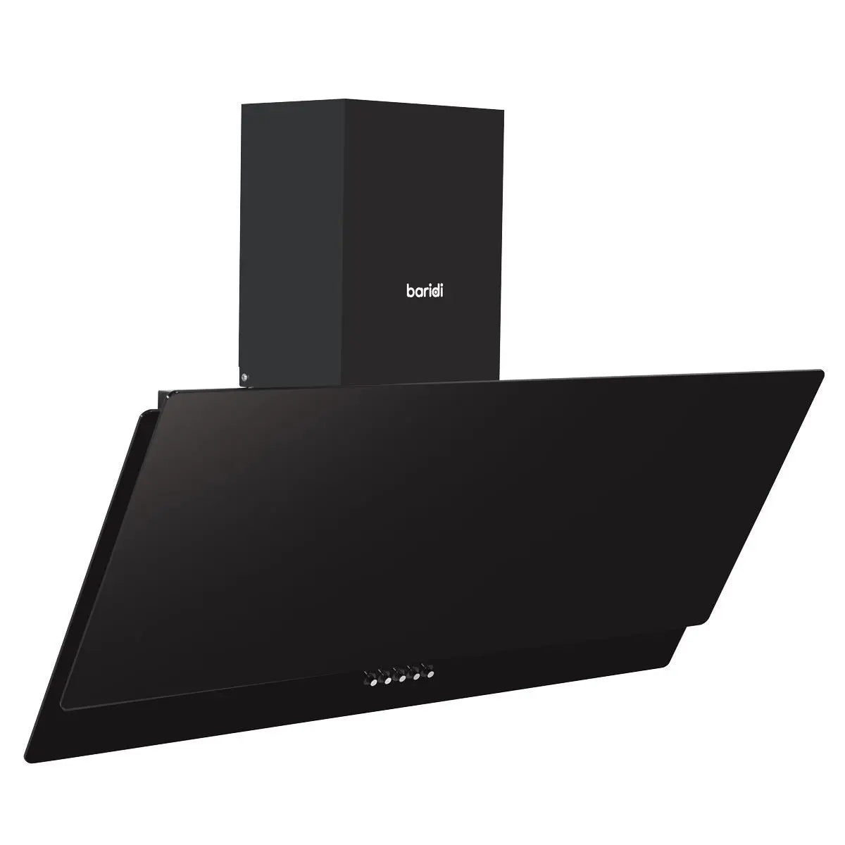 Baridi Angled Chimney Cooker Hood with Carbon Filters & LED Lamp 90cm, Energy Class A - Black Glass  White Rose Tools