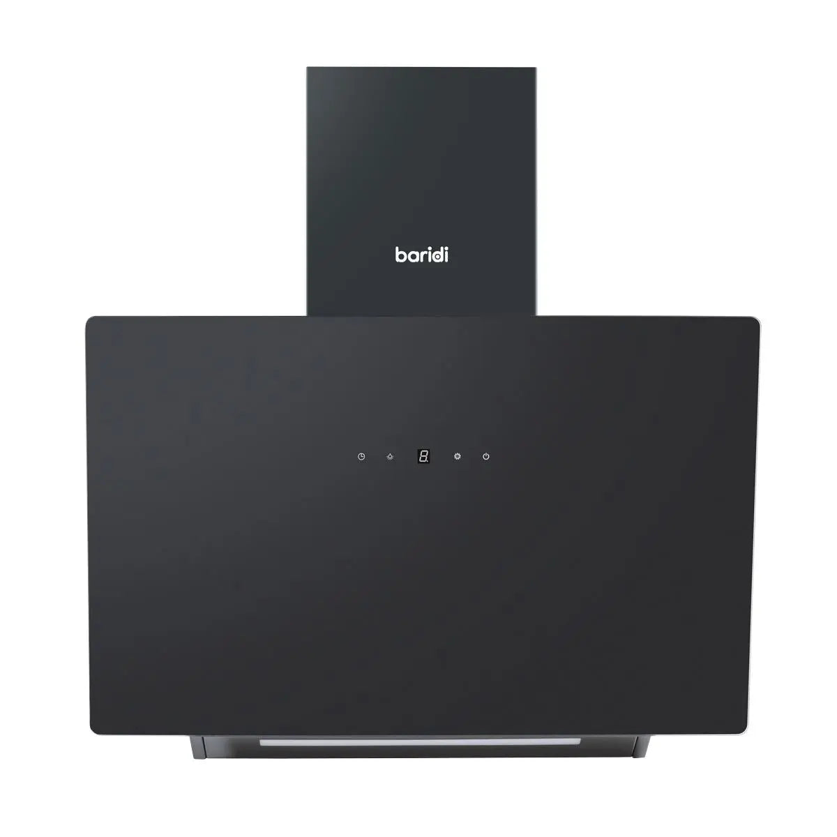 Baridi Angled Chimney Cooker Hood with Touch Controls & Carbon Filters 60cm - Black Glass  White Rose Tools