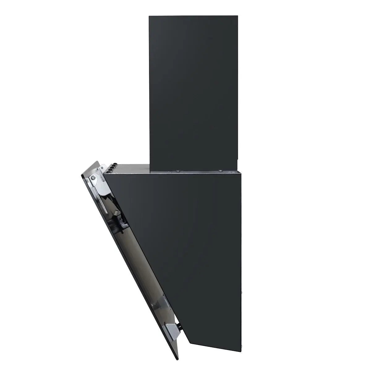 Baridi Angled Chimney Cooker Hood with Touch Controls & Carbon Filters 60cm - Black Glass  White Rose Tools