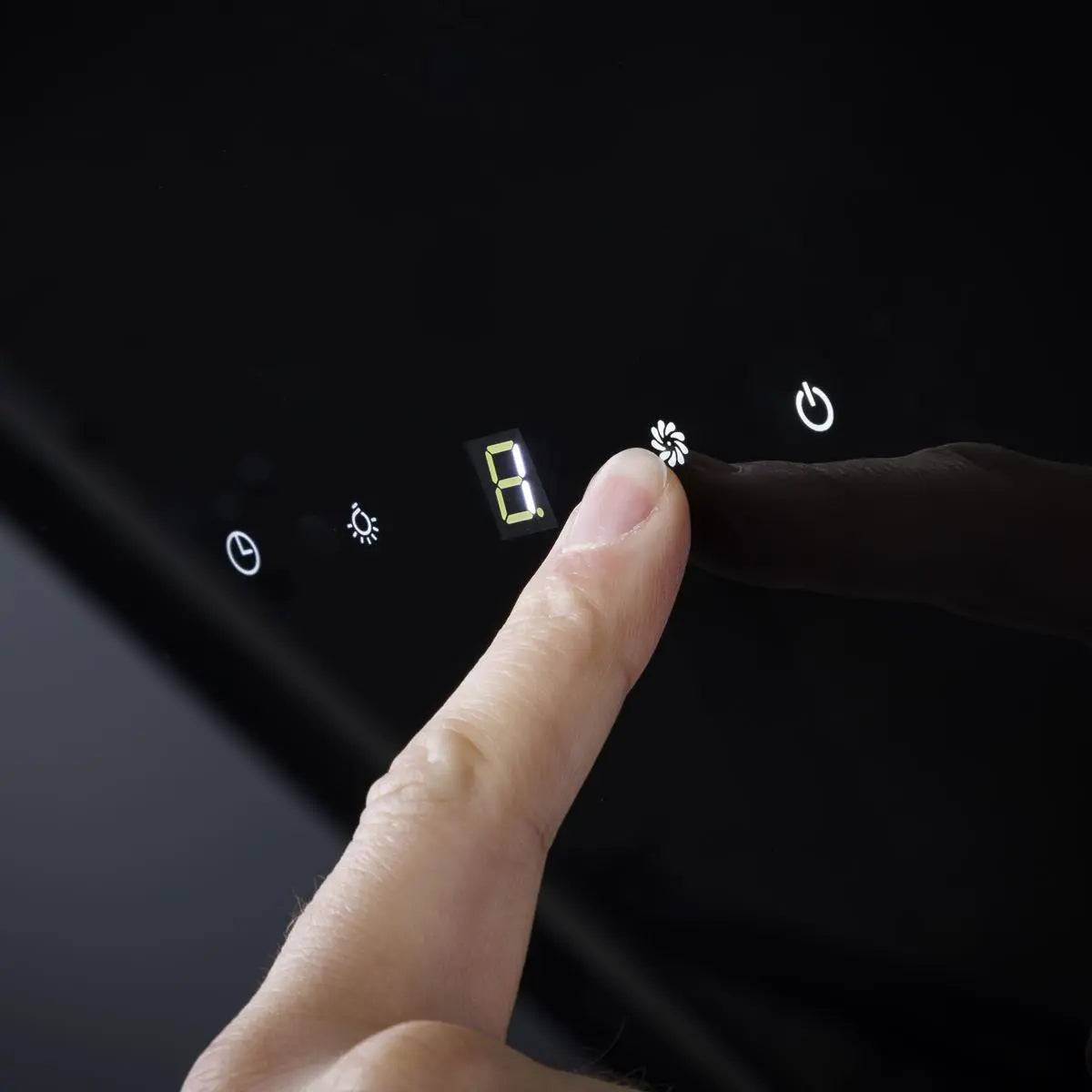 Baridi Angled Chimney Cooker Hood with Touch Controls & Carbon Filters 60cm - Black Glass  White Rose Tools