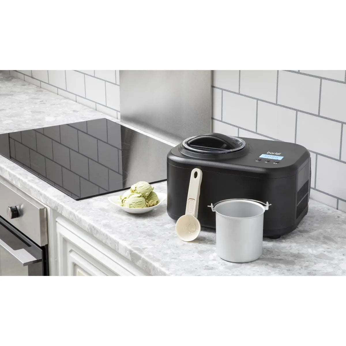 Baridi Automatic Churning Ice Cream Machine 1L - Black  White Rose Tools