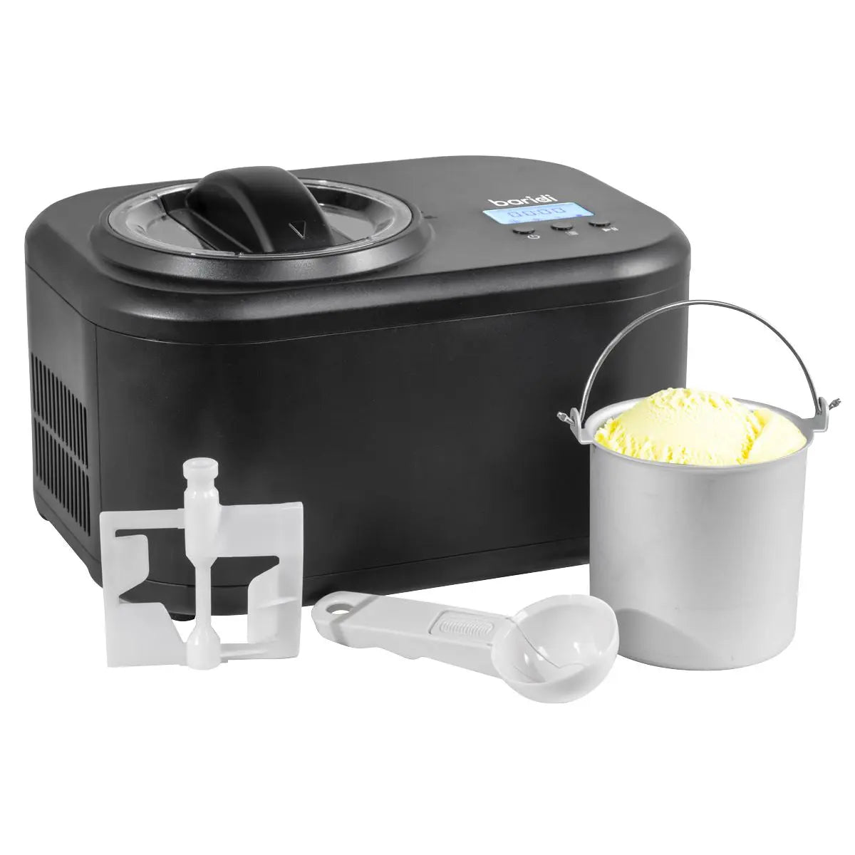 Baridi Automatic Churning Ice Cream Machine 1L - Black  White Rose Tools