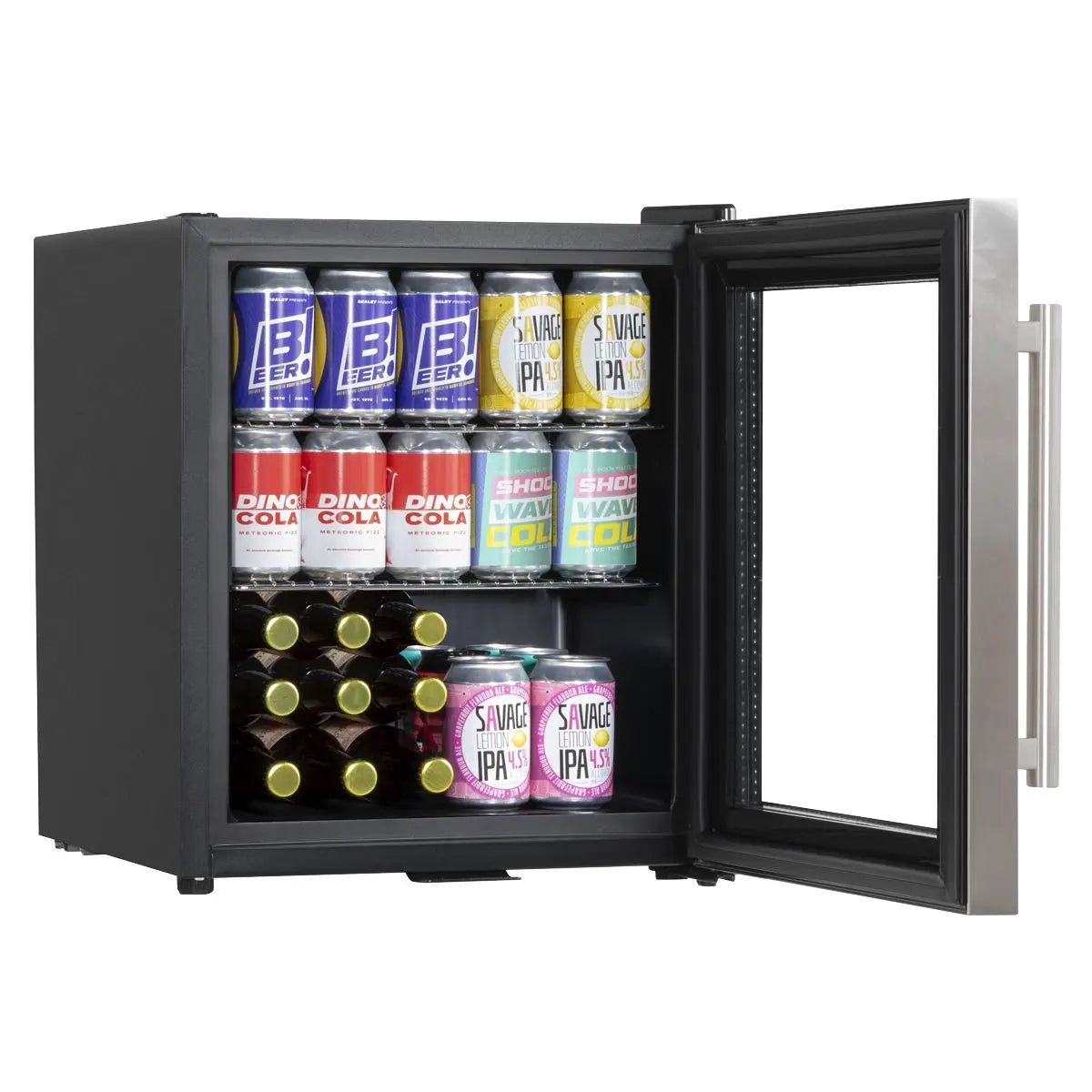 Baridi Baridi 50L Tabletop Drinks Fridge, Mini Beer Cooler, Glass Door, Stainless Steel White Rose Tools
