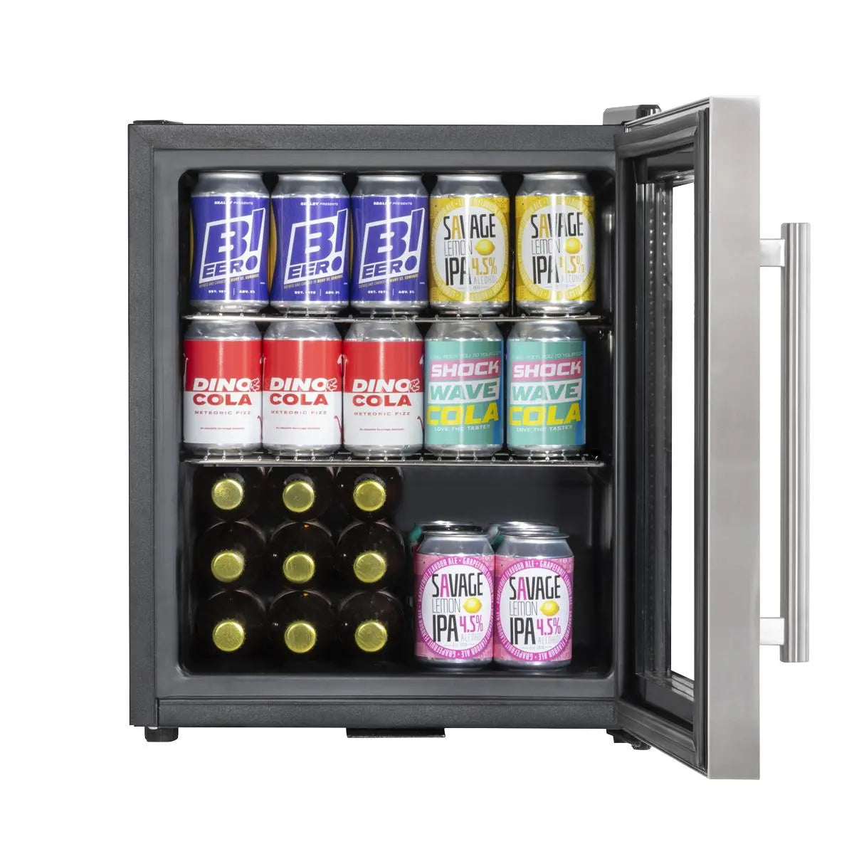 Baridi Baridi 50L Tabletop Drinks Fridge, Mini Beer Cooler, Glass Door, Stainless Steel White Rose Tools