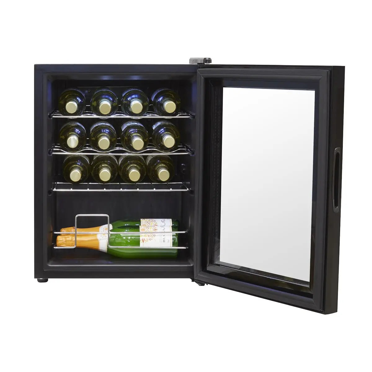 Baridi Black 16 Bottle Wine Fridge Cooler, 5-18°C Touch Controls & LED 430x560mm White Rose Tools