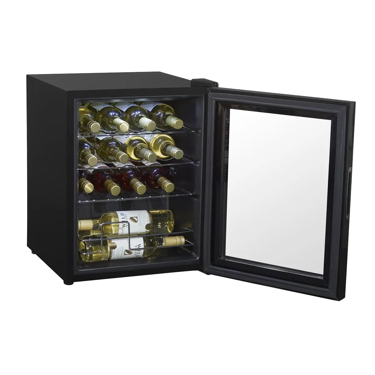 Baridi Black 16 Bottle Wine Fridge Cooler, 5-18°C Touch Controls & LED 430x560mm White Rose Tools