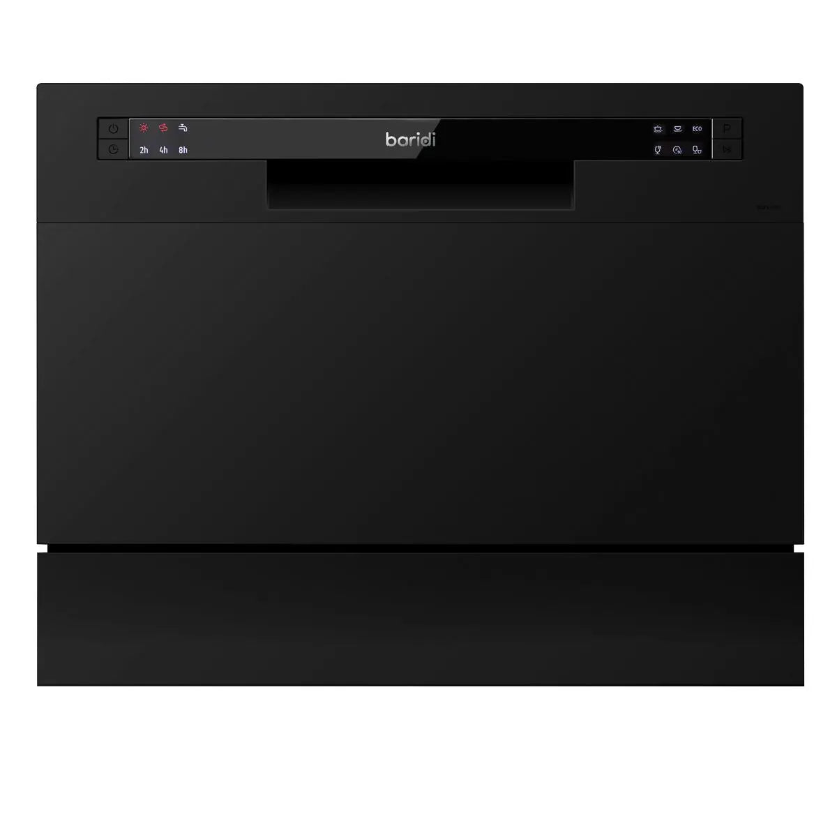 Baridi Compact Tabletop Dishwasher 6 Place Settings, 6 Programmes, Low Noise, 6.5L Cycle, Start Delay - Black White Rose Tools