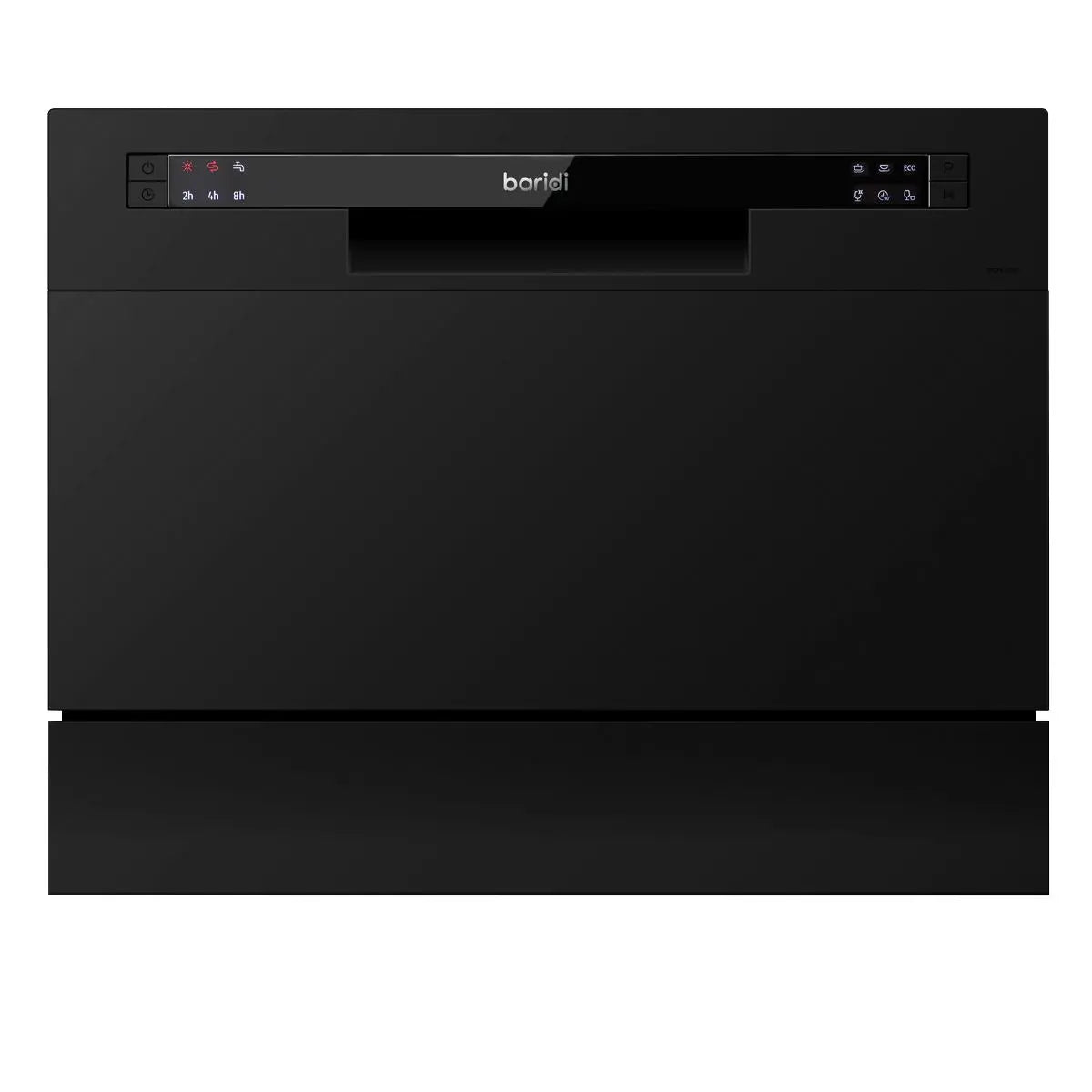 Baridi Compact Tabletop Dishwasher 6 Place Settings, 6 Programmes, Low Noise, 6.5L Cycle, Start Delay - Black White Rose Tools