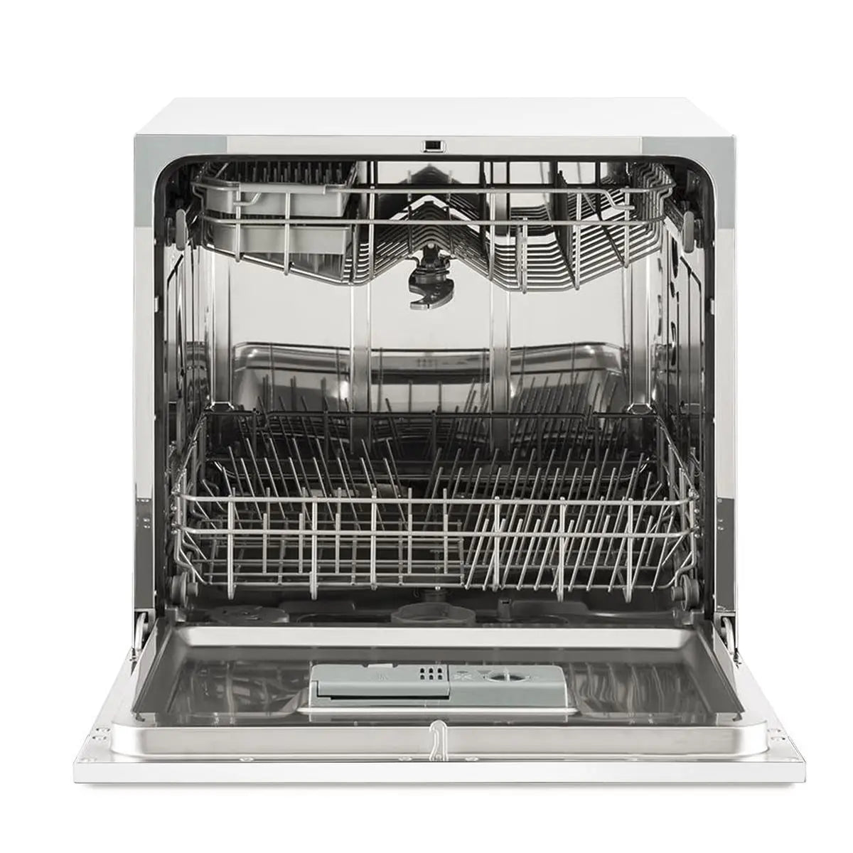 Baridi Compact Tabletop Dishwasher 8 Place Settings, 6 Programmes, Low Noise, 8L Cycle, Start Delay - White White Rose Tools