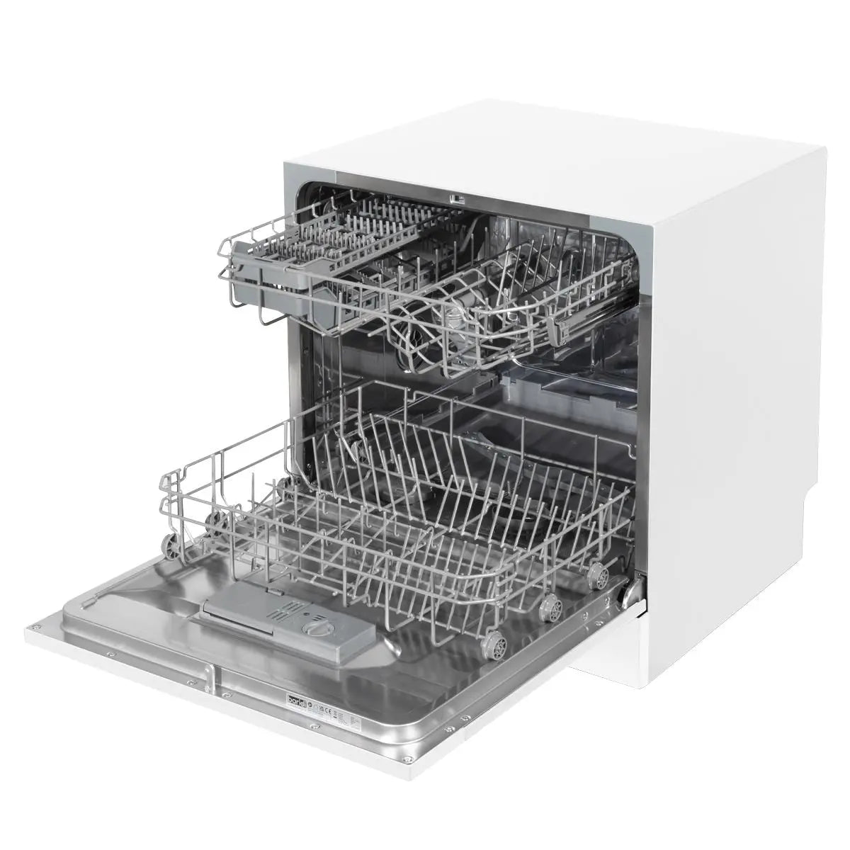 Baridi Compact Tabletop Dishwasher 8 Place Settings, 6 Programmes, Low Noise, 8L Cycle, Start Delay - White White Rose Tools