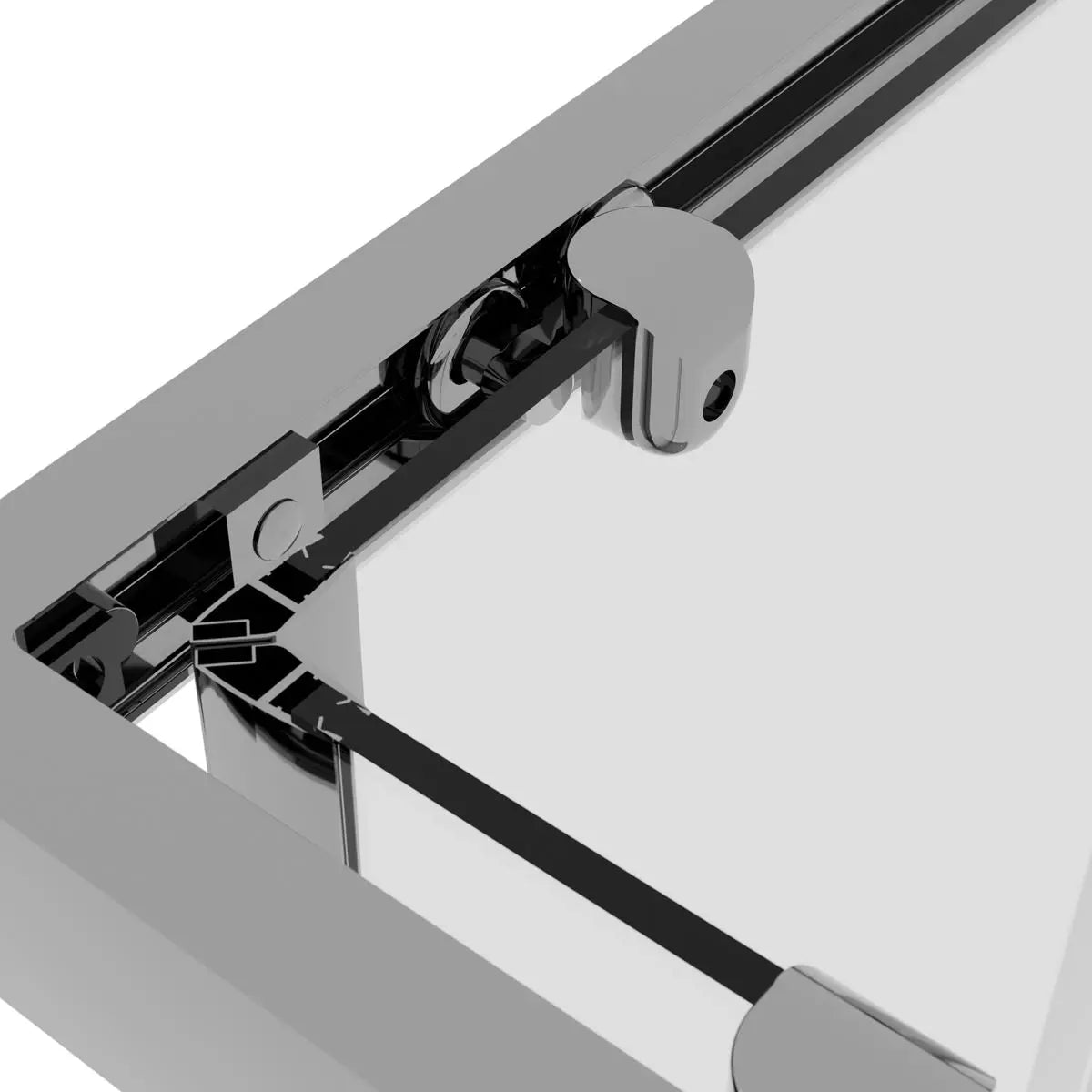 Baridi Corner Shower Entry Enclosure 1000 x 800 x 1850mm with 6mm Tempered Glass - Chrome White Rose Tools