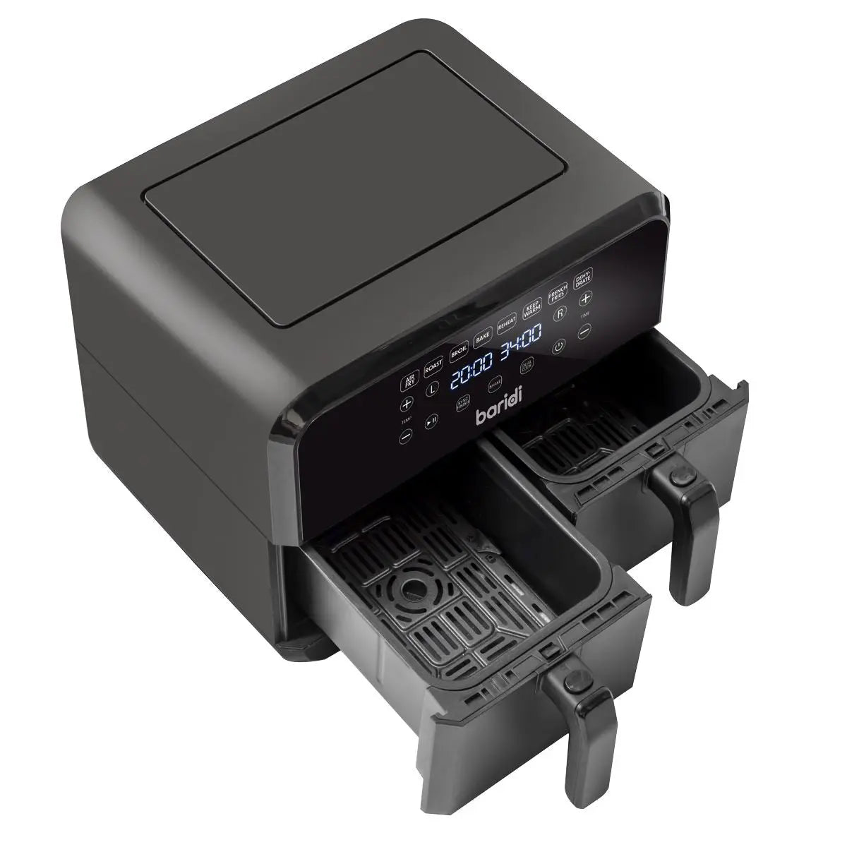 Baridi Dual Zone Air Fryer 8L with 8-in-1 Functions Touch Controls, Easy-Clean, Black - DH172  White Rose Tools