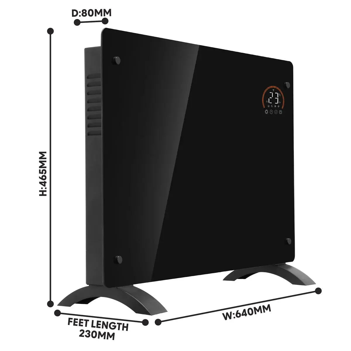 Baridi Electric Glass Panel Heater, 1500W, Thermostat Controlled 24Hr 7 Day Timer, Wi-Fi Enabled, Remote Control, Black - DH137 White Rose Tools