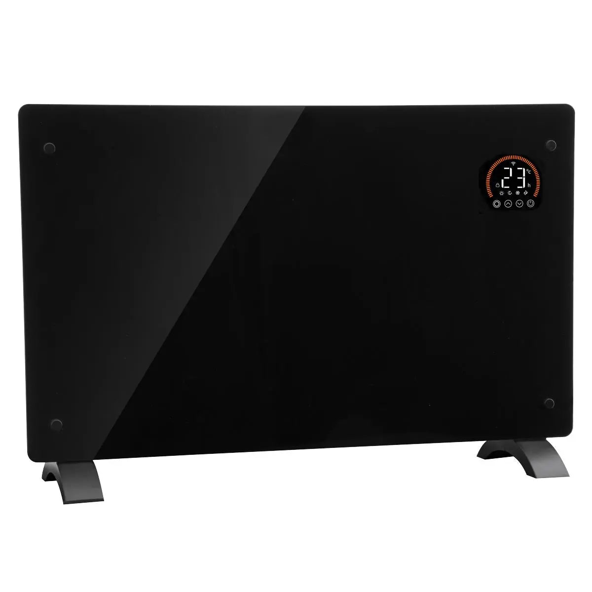 Baridi Electric Glass Panel Heater, 2000W, Thermostat Controlled Radiator with 24Hr 7 Day Timer, Wi-Fi Enabled, Remote Control, Black  White Rose Tools